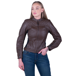 Blouson Moto Femme Course Boomer Marron -