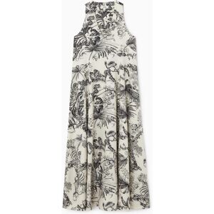 ROBE LONGUE VOLUMINEUSE COL EN V BLANC / IMPRIMÉ FLORAL 32 female - Publicité