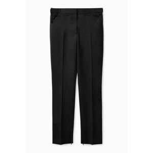 PANTALON DROIT EN LAINE Noir 32 female - Publicité