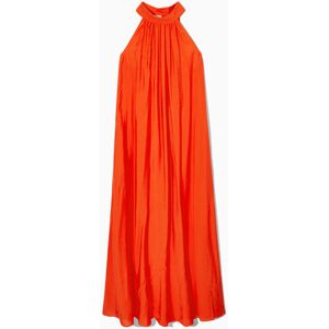 LONGUE ROBE SANS MANCHES COL MONTANT ORANGE VIF 44 female - Publicité