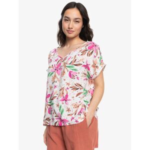 Roxy Sweet Hibiscus - T-shirt femme Snow White Happy Tropical S - Publicité