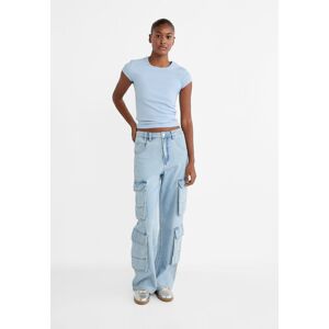 Stradivarius Pantalon cargo multipoches en jean  Denim bleu 34