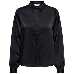 Chemise manches longues satinée noire Femme ONLY - Publicité