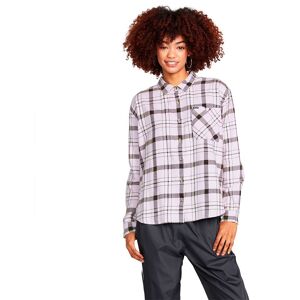 Plaid To Meet U Long Sleeve Shirt Blanc S Femme Blanc S female