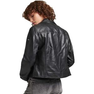 Superdry Studios Leather Biker Jacket Noir 2XS Femme Noir 2XS female - Publicité