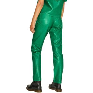 Grace Straight Leather Jjxx High Waist Pants Refurbished Vert M Femme Vert M female