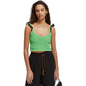 Pointelle Crop Vest Vert XS Femme Vert XS female