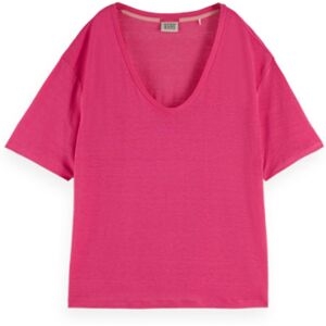 Soft Short Sleeve V Neck T-shirt Rose S Femme Rose S female