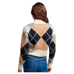 Superdry Boxy Pattern Round Neck Sweater Beige XL Femme Beige XL female - Publicité