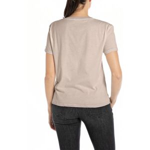 Replay W3084a.000.20994 Short Sleeve V Neck T-shirt Beige XS Femme Beige XS female - Publicité