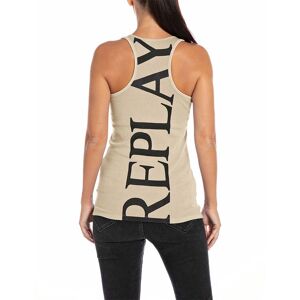 Replay W3989m.000.22839g Sleeveless T-shirt Beige S Femme Beige S female - Publicité