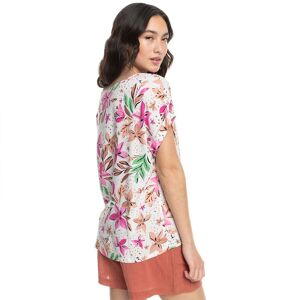 Roxy Sweet Hibiscus Short Sleeve V Neck T-shirt Multicolore S Femme Multicolore S female - Publicité