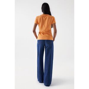 Salsa Jeans Embroidered Logo Short Sleeve T-shirt Orange L Femme Orange L female - Publicité