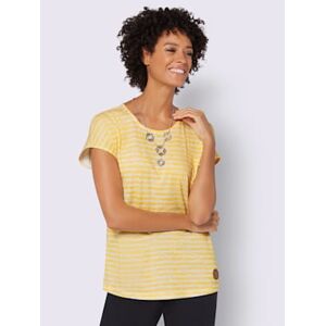 T-shirt 50% coton - Collection L - jaune soleil-écru à rayures fines JAUNE SOLEIL-ÉCRU À RAYURES FINES 54 - Publicité