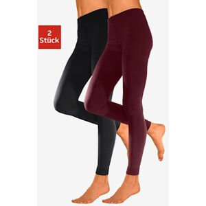 Leggings thermiques legging thermique par lot de 2 - Lavana - lie de vin-noir, noir LIE DE VIN-NOIR, NOIR L