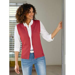 Gilet en tricot 50% coton - Collection L - rouge corail ROUGE CORAIL 54 - Publicité