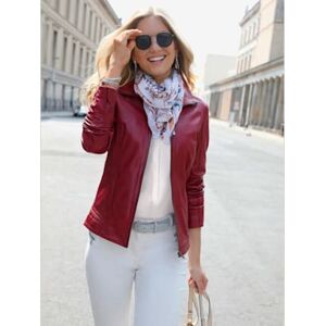 Veste en cuir forme parfaite - Mainpol - cerise CERISE 44