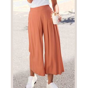 Jupe culotte large ceinture avec élastique au dos - LASCANA - pêche PÊCHE 40