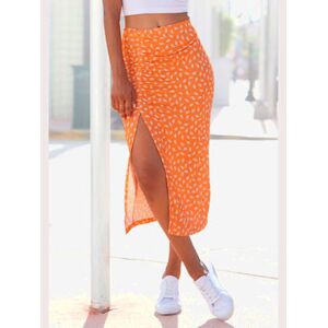 Jupe en jersey ceinture avec élastique intégré - Vivance - orange-crème imprimé ORANGE-CRÈME IMPRIMÉ 44 - Publicité