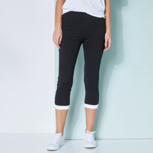 Legging 3/4 taille élastiquée - BlancheporteL'indispensable legging 3/4 se pare de détails contrastés pour plus de fantaisie ! Associez-le à une tunique imprimée pour jouer la carte de l'originalité.46/48Noir - Publicité