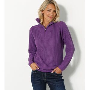 Blancheporte Pull Col Camionneur Zippe Maille Anglaise - Femme Violet 50