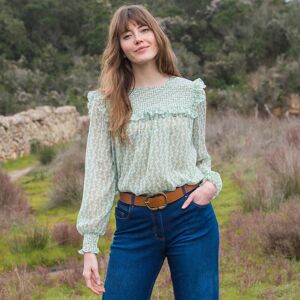 Blouse smockee imprimee, voile - BlancheporteDetails smockes, volants bien places et petit imprime : cette blouse accorde un soin particulier aux details pour faire parler d'elle ! En voile leger, elle offre une ampleur parfaite et se portera avec un gile