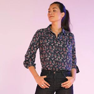 Chemisier en polyester recycleÌ imprimeÌ - BlancheporteCoup de cÅur pour ce chemisier aÌ laimprimeÌ aÌ la fois chic et treÌs visuel, sublimeÌ par un treÌs beau tissu en creÌpe ! Avec sa coupe plutoÌt ample et leÌgeÌrement eÌvaseÌe, ce che