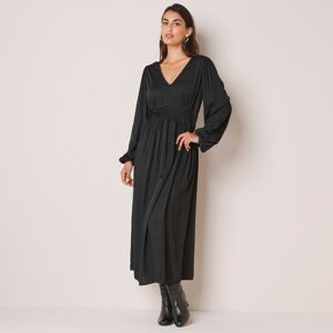 Blancheporte Robe Évasee Unie, Satin - Femme Noir 46