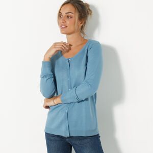 Cardigan boutonné col rond uni - 34/36 - Bleu - Colors&coAvec sa coupe simple mais allurée, ce cardigan sera la petite pièce indispensable d'une saison toute en douceur. Il s'accordera facilement à tout votre dressing. Jean, robe, pantalon ... il n'y a pl - Publicité