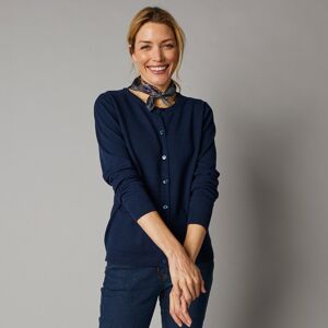 Blancheporte Cardigan Boutonné, Laine D'agneau - Femme Bleu 50