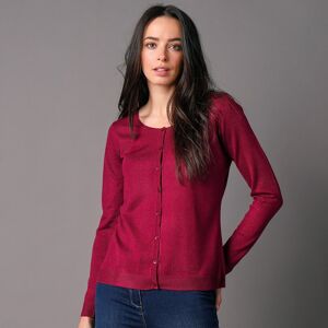 Cardigan boutonné col rond uni - 38/40 - Violet - Colors&coAvec sa coupe simple mais allurée, ce cardigan sera la petite pièce indispensable d'une saison toute en douceur. Il s'accordera facilement à tout votre dressing. Jean, robe, pantalon ... il n'y a  - Publicité