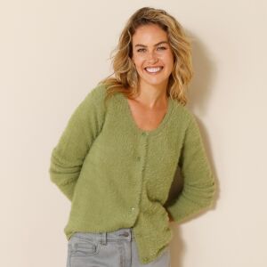 Blancheporte Cardigan Maille Poilue - Femme Vert 56