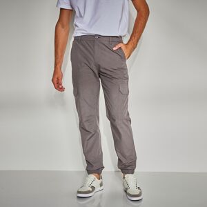 Blancheporte Pantalon Battle Bas De Jambes Élastiques Popeline - Homme Gris 44