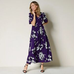 Lora Zellini Robe longue imprimée, manches évasées - 36 - Violet - Lora ZelliniSon imprimé affiche un superbe motif floral. Ses manches au volume évasé optent pour une longueur flatteuse. Son dos s'offre le détail smocké qui fait la différence en termes d