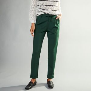 Blancheporte Pantalon Chino Uni, Maille Milano - Femme Vert 50