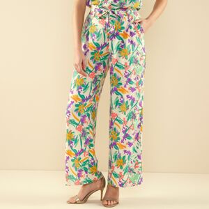 Pantalon imprime large et fluide - BlancheporteCoup de coeur pour sa coupe large, pour son sublime imprime et pour le confort de sa taille elastiquee dos ! Le pantalon joue la tendance elancee, affine la silhouette, fait onduler l'allure et sublime la sai