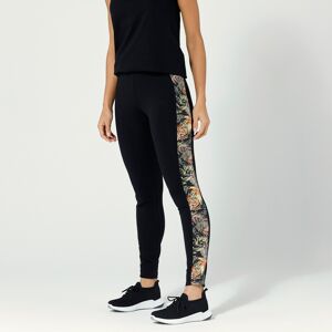 Blancheporte Legging Long Bande Imprimée - Femme Noir 38/40