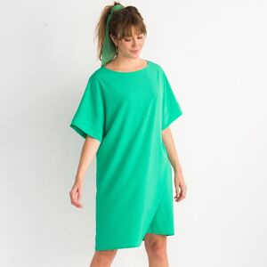 Robe forme housse unie manches courtes tissu texturé - BlancheporteLégère, vaporeuse et séduisante, cette robe housse saura flatter toutes les silhouettes. Portée ceinturée et blousée, elle vous apportera un style plus affirmé et dans la couleur qui vous  - Publicité