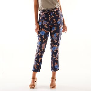 Pantalon 7/8eme fuselee imprime fleuri - BlancheporteLe look parfait de la saison ? Un tee-shirt, un pantalon fluide et des sandales compensees ! Pour plus d