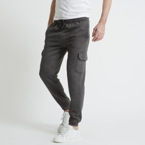 Blancheporte Pantalon Molleton Cargo Bas Resserres - Homme Gris S/44/46