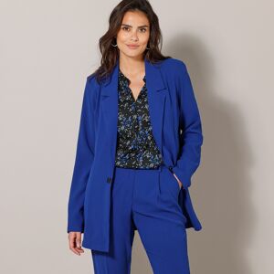 Blancheporte Veste Blazer Fluide Manches Longues - Femme Bleu 42