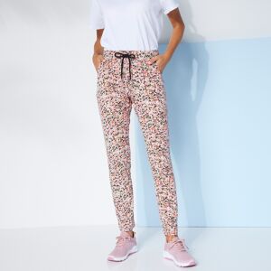 Pantalon maille fluide imprime - BlancheporteAdoptez un look sportswear avec ce pantalon fluide imprime, ideal a la ville comme a la salle de sport ! Porte avec le tee-shirt coordonne, il vous offre une combinaison sur mesure melant confort et style.34/