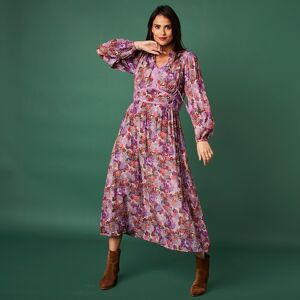 Robe longue fluide imprimée - BlancheporteEn mode impressionniste, cette robe longue, fluide au porté, affiche beaucoup d’allure ! On aime autant le mélange des teintes que les motifs, détails de style, et la finition contrastée qui soulignent la taille a - Publicité