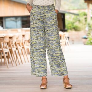 Pantalon large imprime, taille elastiquee - BlancheporteQue serait le printemps-ete sans un pantalon fluide et leger ? Avec sa taille elastiquee et son motif crayonne, notre pantalon large est le modele a adopter ! Avec une maille fine, ou un t-shirt, e