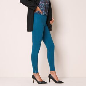 Blancheporte Legging Bas De Jambe Zippe, Taille Élastiquee - Femme Bleu 38/40