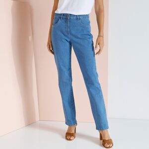 Pantalon effet ventre plat coton extensible - BlancheporteOUI a une silhouette affinee avec ce pantalon ou votre ventre apparaîtra instantanement plus plat grace au renfort interieur et a la taille reglable. Ultra confortable, craquez sans moderation pour