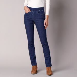 Jean droit ultra confort taille elastiquee - BlancheporteUne taille entierement elastiquee : c'est la bonne idee de ce jean qui conjugue allure et bien-etre avec brio ! Il s'enfile en un clin d'oeil et epouse votre silhouette sans serrer pour la sublime