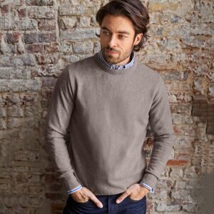 Blancheporte Pull Col Rond 80% Laine - Homme Taupe M