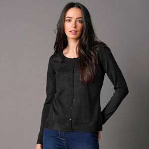 Cardigan boutonné col rond uni - 46/48 - Noir - Colors&coAvec sa coupe simple mais allurée, ce cardigan sera la petite pièce indispensable d'une saison toute en douceur. Il s'accordera facilement à tout votre dressing. Jean, robe, pantalon ... il n'y a pl - Publicité