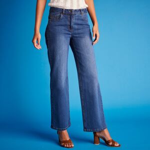 Jean coupe large stretch, petite stature - BlancheporteLe jean large n'est pas réservé aux grandes ! Tendance et confortable, il élance la silhouette et se porte de multiples manières. Avec des boots, des plateformes ou des tennis, vous trouverez facileme - Publicité